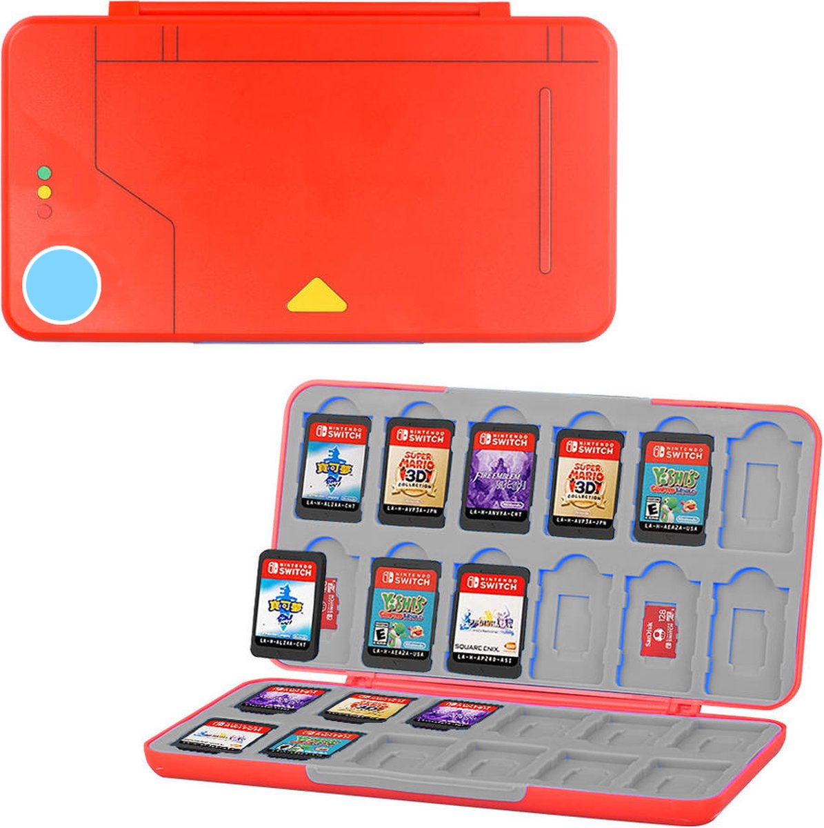 Yes In LAB - 24-in-1 Game Card Case geschikt voor Nintendo Switch - Pokédex - Kaarthouder - Opbergdoos voor Speelkaarten - Beschermhoes - Premium case - 24-slot kaart opslag - Beschermtas - Opbergen Spelletjes - Game Etui - Accessoires