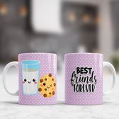 Mok Cookie and Milk - Cute - Gift - Cadeau - Food - Friends - Best Friends - vriend - vrienden - beste vrienden - Eten - Burger - Fries - Donuts - Coffee