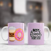 Mok Coffee & Donuts - Cute - Gift - Cadeau - Food - Friends - Best Friends - vriend - vrienden - beste vrienden - Eten - Burger - Fries - Donuts - Coffee
