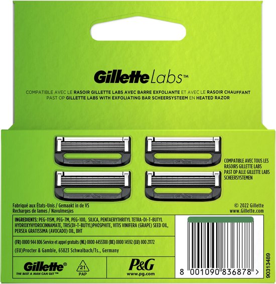 Gillette Labs Scheermesjes - 4 stuks