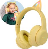 iMoshion Casque Bluetooth Enfants avec oreilles de chat - Casque pour Kinder - Casque pour Kinder sur Ear - Adapté aux enfants - Jaune
