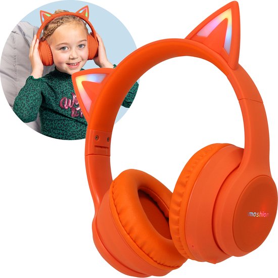 iMoshion Casque Bluetooth pour Enfants avec oreilles de chat