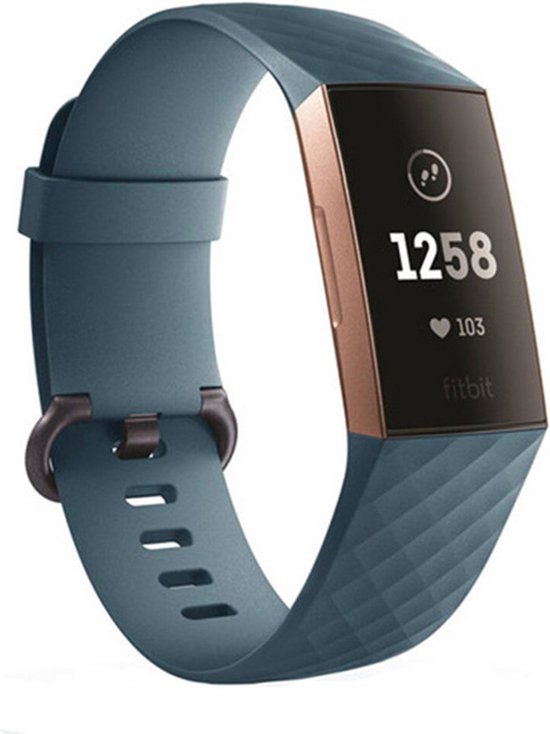 Bracelet silicone Fitbit Charge 2 - bleu gris - Dimensions: Taille S
