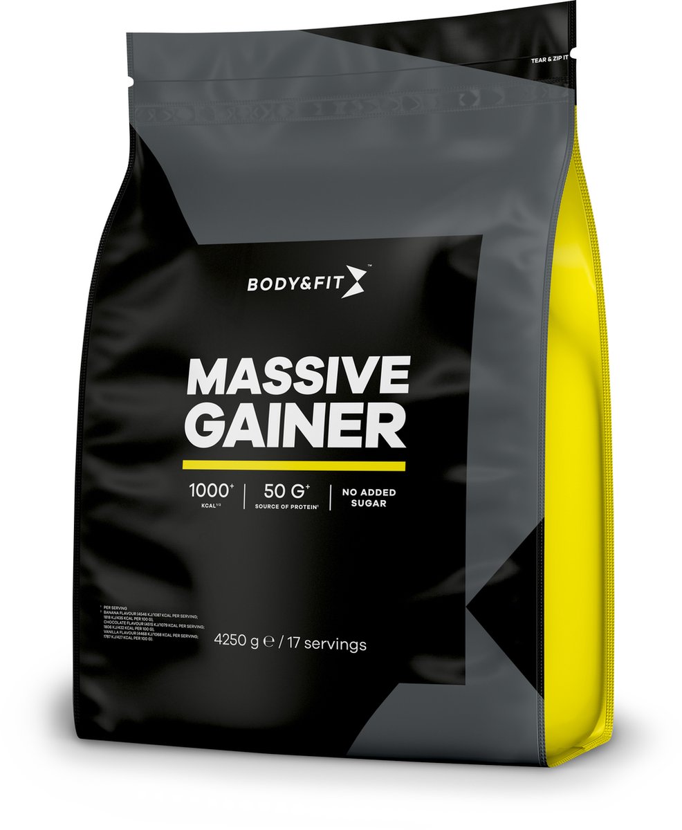 Goedkoopste Body & Fit Massive Gainer - Chocolade - Weight Gainer - 1087 kcal per shake - Mass Gainer - 4250 gram (17 shakes