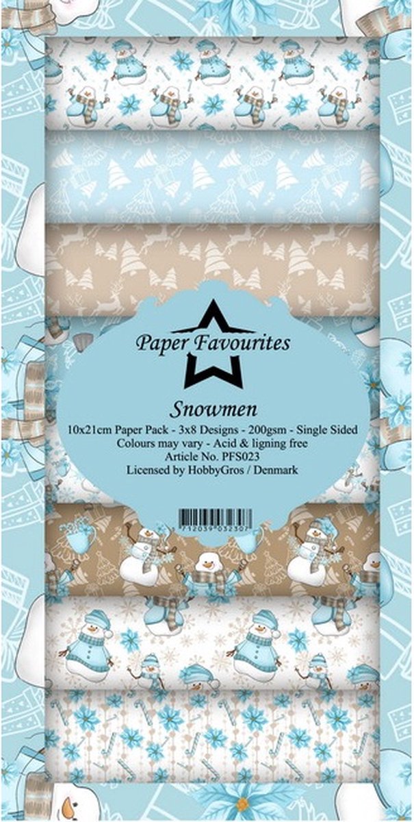 Paper Favourites Snowmen Slimline Paper Pack (PFS023)