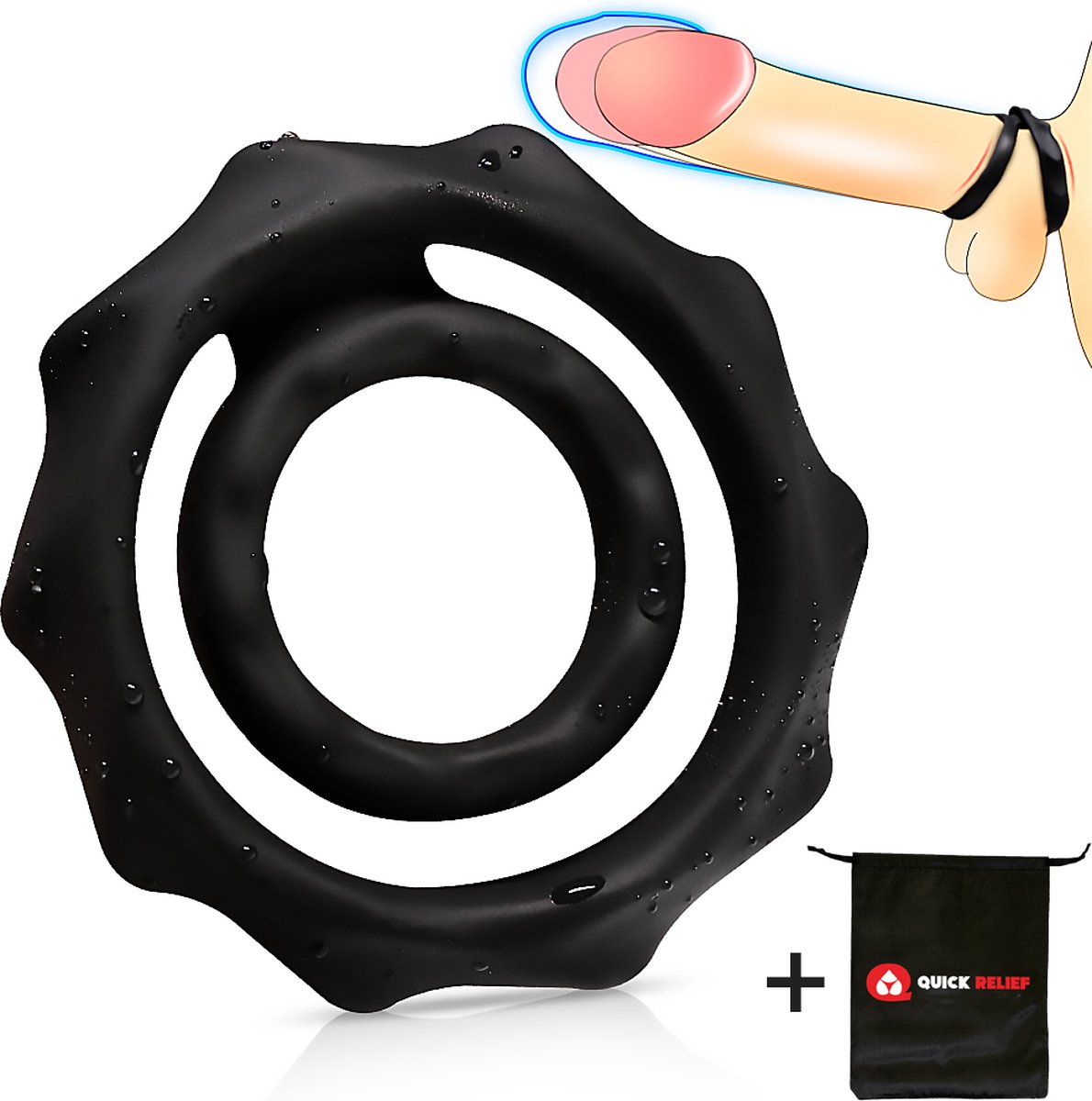 Quick Relief Comfortable Tight™ - Cockring - Penis ring - Siliconen - Cockring voor Mannen - Sex Toys voor Mannen