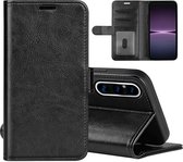 Sony Xperia 1 V Hoesje - MobyDefend Wallet Book Case (Sluiting Achterkant) - Zwart - GSM Hoesje - Telefoonhoesje Geschikt Voor Sony Xperia 1 V