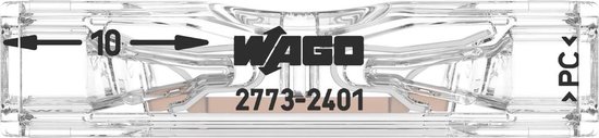 WAGO 2773-2401-100 Doorgangsklem Flexibel: - Massief: 0.75-4 mm² Aantal polen: 1 100 stuk(s) Transparant