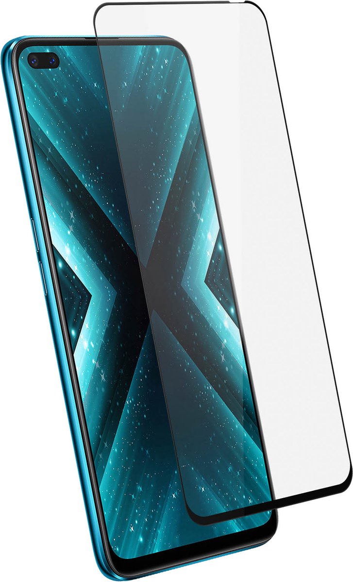 Realme X3 Superzoom Gehard Glas 9H Afgeschuinde Randen Akashi Outline Zwart