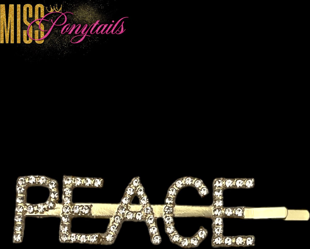 Miss Ponytails - Gouden Haarpin met kristallen - Peace - Haaraccessoires - Hair accessories
