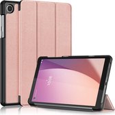 Lunso - Geschikt voor Lenovo Tab M8 Gen 4 (8 inch) - Tri-Fold Bookcase hoes - Rose Goud
