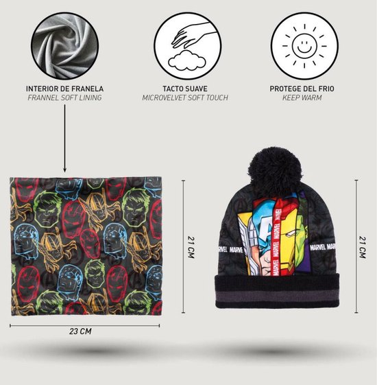 Marvel Avengers Winter Set Bonnet, écharpe et Gants - Coffret cadeau