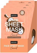 Sence Gezichtsmasker Sheet Coconut - 6 x 24 ml - Voordeelverpakking
