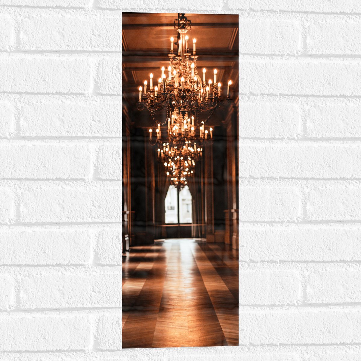 Muursticker - Kroonluchter in de Hal - 20x60 cm Foto op Muursticker