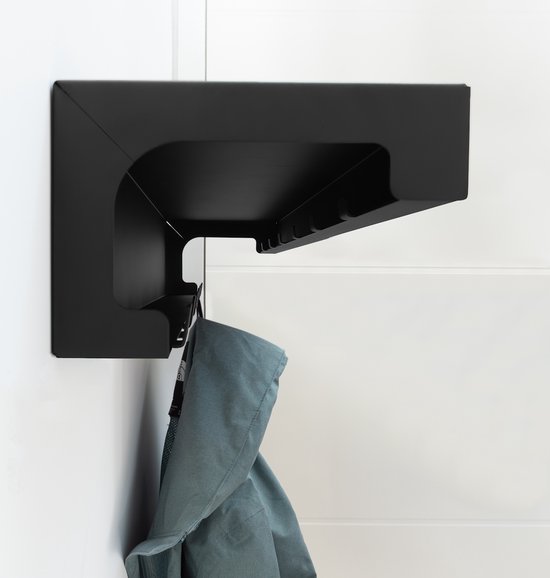 Eleganca Industrial Wall Coat Rack - Porte-manteau pour montage mural - Sans danger pour les enfants - 14 crochets - 79x18x12,2 cm - Métal - Zwart