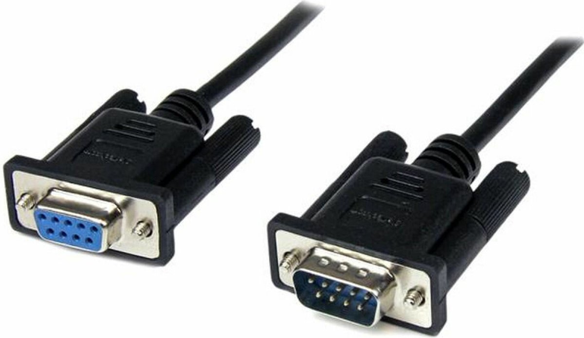 StarTech 2 m zwarte DB9 RS232 seriële nullmodemkabel F/M