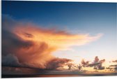 Acrylglas - Mooie Zonsondergang met Wolken - 90x60 cm Foto op Acrylglas (Wanddecoratie op Acrylaat)