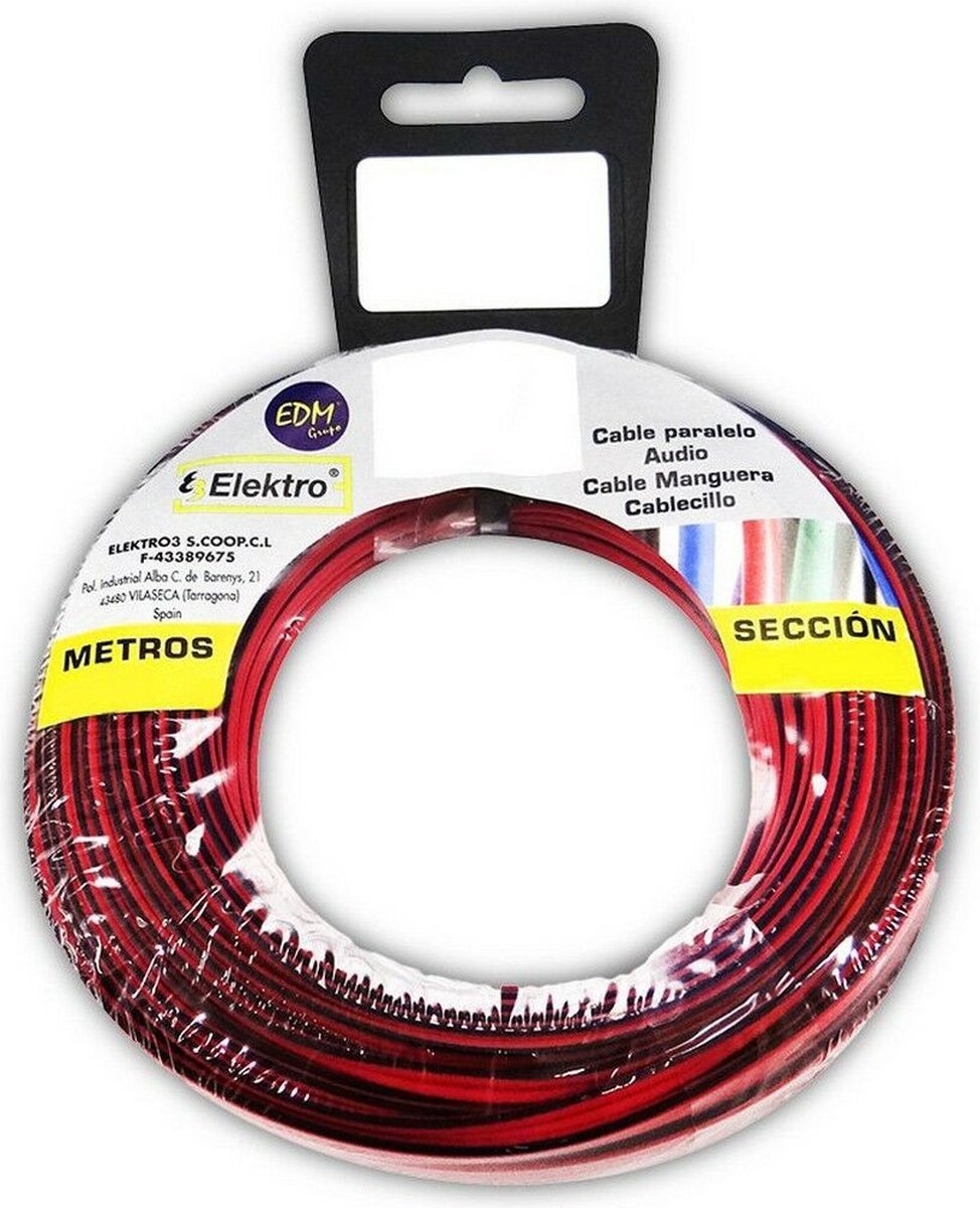 Audiokabel EDM 2 x 1,5 mm Rood/Zwart 20 m