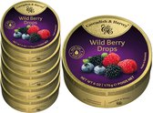 6 Blikjes Wild Berry Drops á 175 gram - Voordeelverpakking Snoepgoed