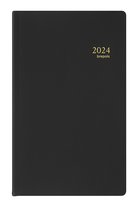 Brepols Agenda 2024 • Breform • Gelijnd • Seta PVC soepel omslag • 10 x 16,5 cm • Zwart