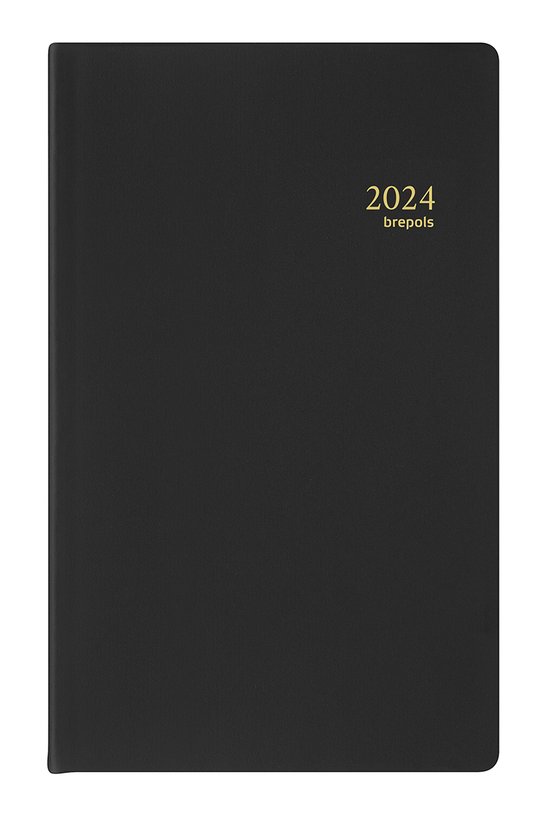 Brepols Agenda 2024 • Breform • Gelijnd • Seta PVC soepel omslag • 10 x 16,5 cm • Zwart