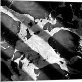 Acrylglas - Zwart met Witte Mix van Kleuren - 80x80 cm Foto op Acrylglas (Wanddecoratie op Acrylaat)