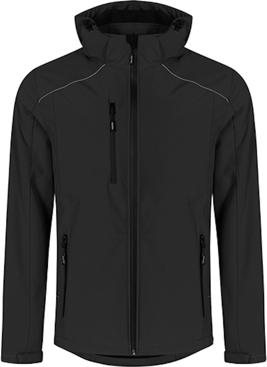 Men’ Softshell Outdoorjas met afneembare capuchon Zwart