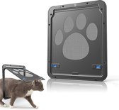 Rirri Kattenluik Hordeur (29 x 24cm) - Kattendeur vliegendeur - Hondenluik - Binnendeur - Ook geschikt voor kleine honden (+/- 15kg) | Zwart