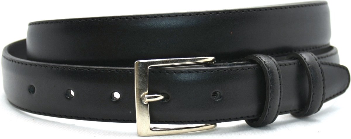 3cm zwarte pantalon riem - nette zwarte riem - 100% volnerf leer - 3 cm breed - broekriem - zwarte pantalon riem - Maat: 115 / Totale lengte riem 130 cm