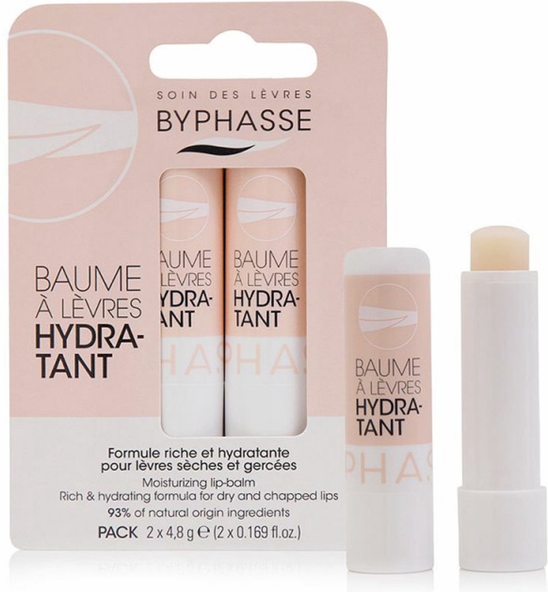 Vochtinbrengende Lip Balsem Byphasse (4,8 g x 2)