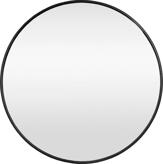 Prachtige Spiegel Ordona - Hangspiegel - Ø40cm - Ronde Spiegel - Mat Zwart - Decoratieve Spiegel - Elegante Spiegel - Voor Badkamer - Voor Slaapkamer