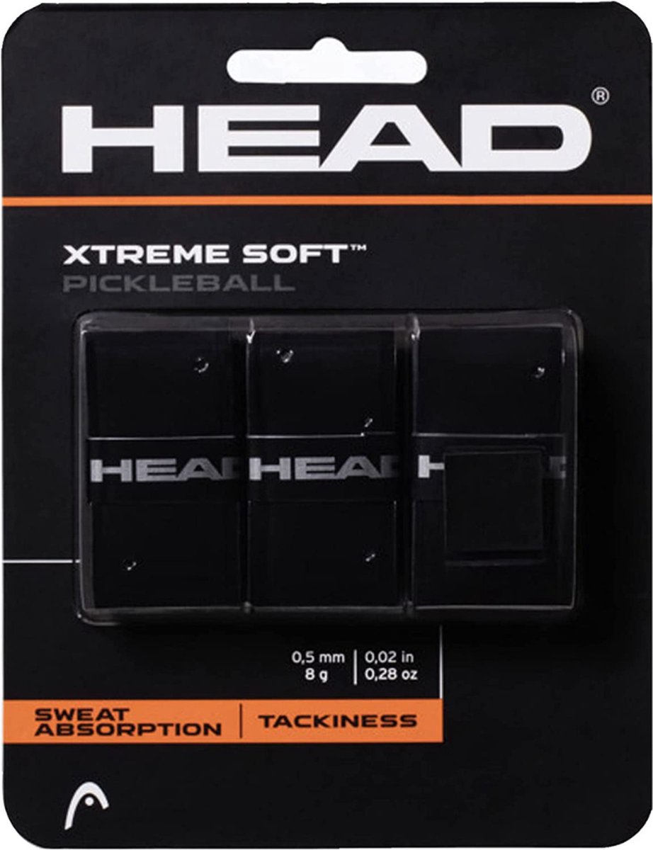 Head Xtreme Soft Overgrip Padel/Tennis/Badminton/Sqaush Zwart