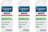 Bol.com Sanex Men Zero% Normal Douchegel - 3 x 250 ml aanbieding