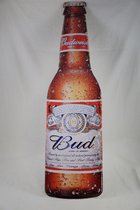 Wandbord - Budweiser Bottle - Bierfles - shaped sign - exclusief voor man cave - cafe of als exclusief kado - beperkte voorraad op=op