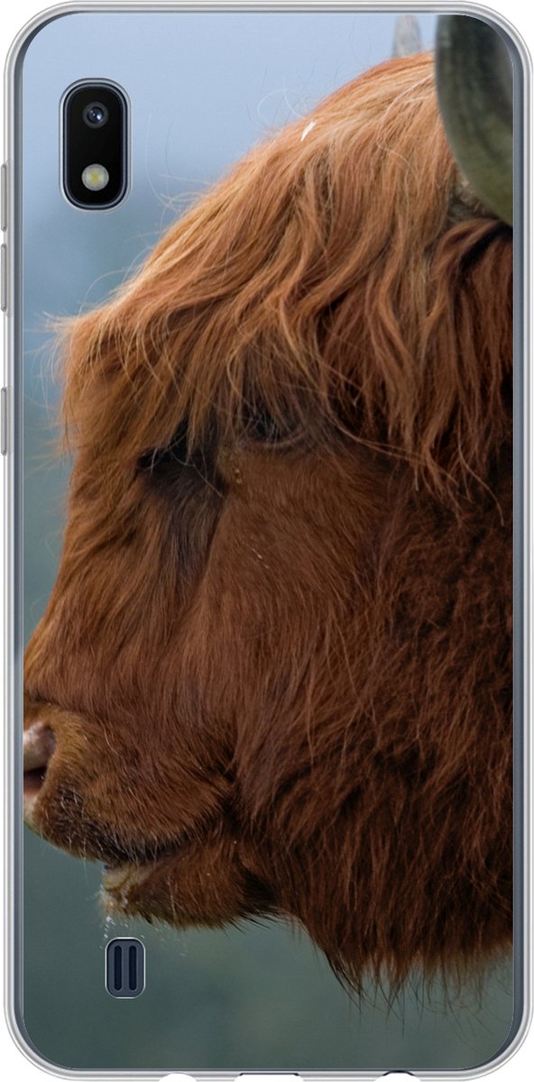 Telefoonhoesje Geschikt voor Samsung Galaxy A10 hoesje - Schotse Hooglander - Dieren - Mist - Siliconen Telefoonhoesje Telefoonhoesje