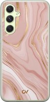 Samsung A54 hoesje - Rose Marble - Marmer - Roze - Soft Case Telefoonhoesje - TPU Back Cover - Casevibes