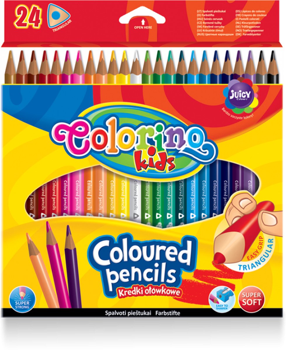 Colorino-Potloden-24 kleuren-driehoekige potloden.