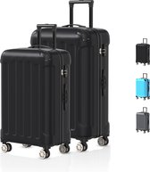 Voyagoux® Kofferset 2 delig - ABS kofferset - M / S - Koffer - Zwart