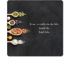 Muismat XXL 50x50 cm - Bureau onderlegger - Bureau mat De voor- en nadelen van eten koken - Koken - Quotes - Spreuken - Humor - Bureaumat - Gaming mousepad xl - Bureaulegger groot - Computer deskmat