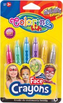Colorino-Schmink stiften-6 metallic kleuren-makkelijk afwasbaar-Schminkset voor kinderen.