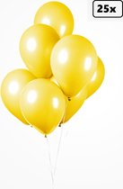 25x Ballon geel 30cm - Festival feest party verjaardag landen helium lucht thema