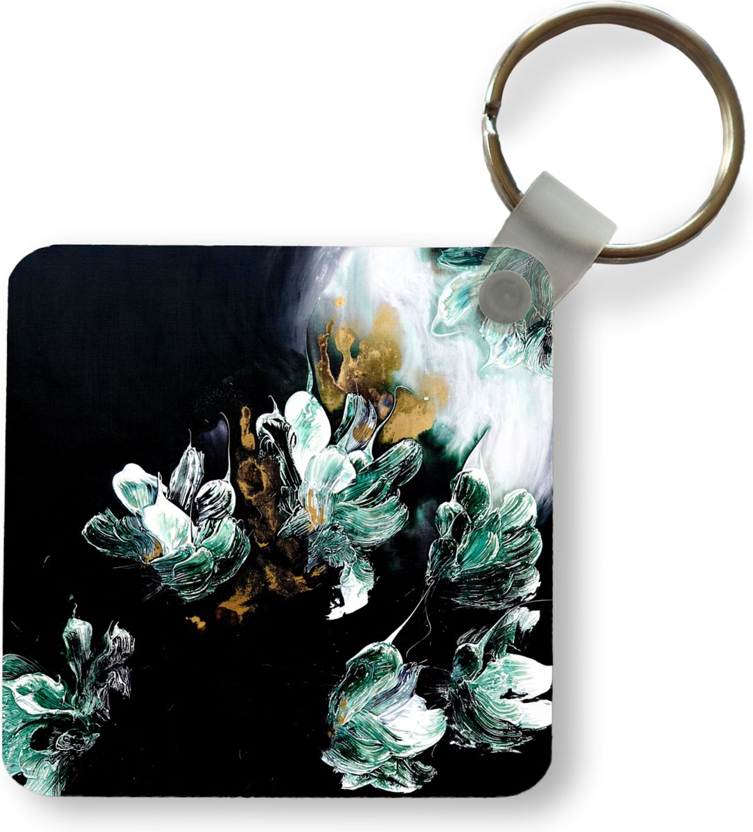 Sleutelhanger - Uitdeelcadeautjes - Schilderen - Verf - Zwart - Blauw - Plastic