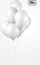 10x Ballon wit 30cm - Festival feest party verjaardag landen helium lucht thema