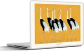 Laptop sticker - 15.6 inch - Vogels - Dieren - Zwart - Wit - Geel - 36x27,5cm - Laptopstickers - Laptop skin - Cover