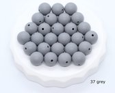 Perles en silicone 15 mm, 5 pièces, gris