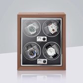 Olvy Houten Watchwinder - 4 Horloges - Horloge Opwinder - Met LED Verlichting - Horlogebox