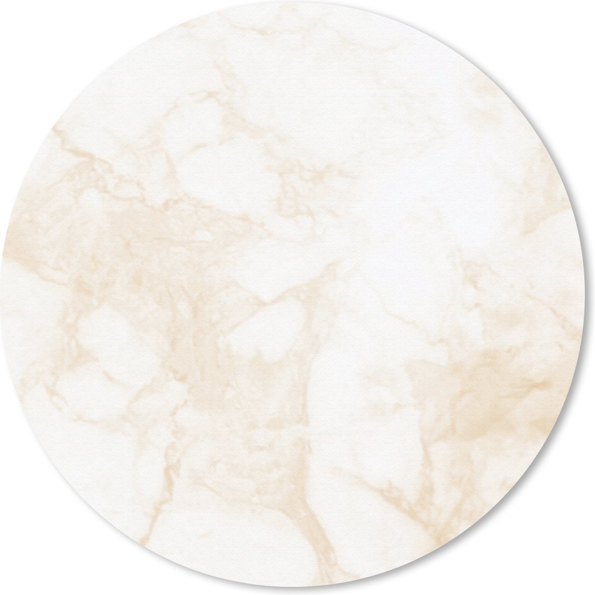 Muismat rond 40x40 cm - Mousepad Marmer - Wit - Goud - Luxe - Ronde muismatten