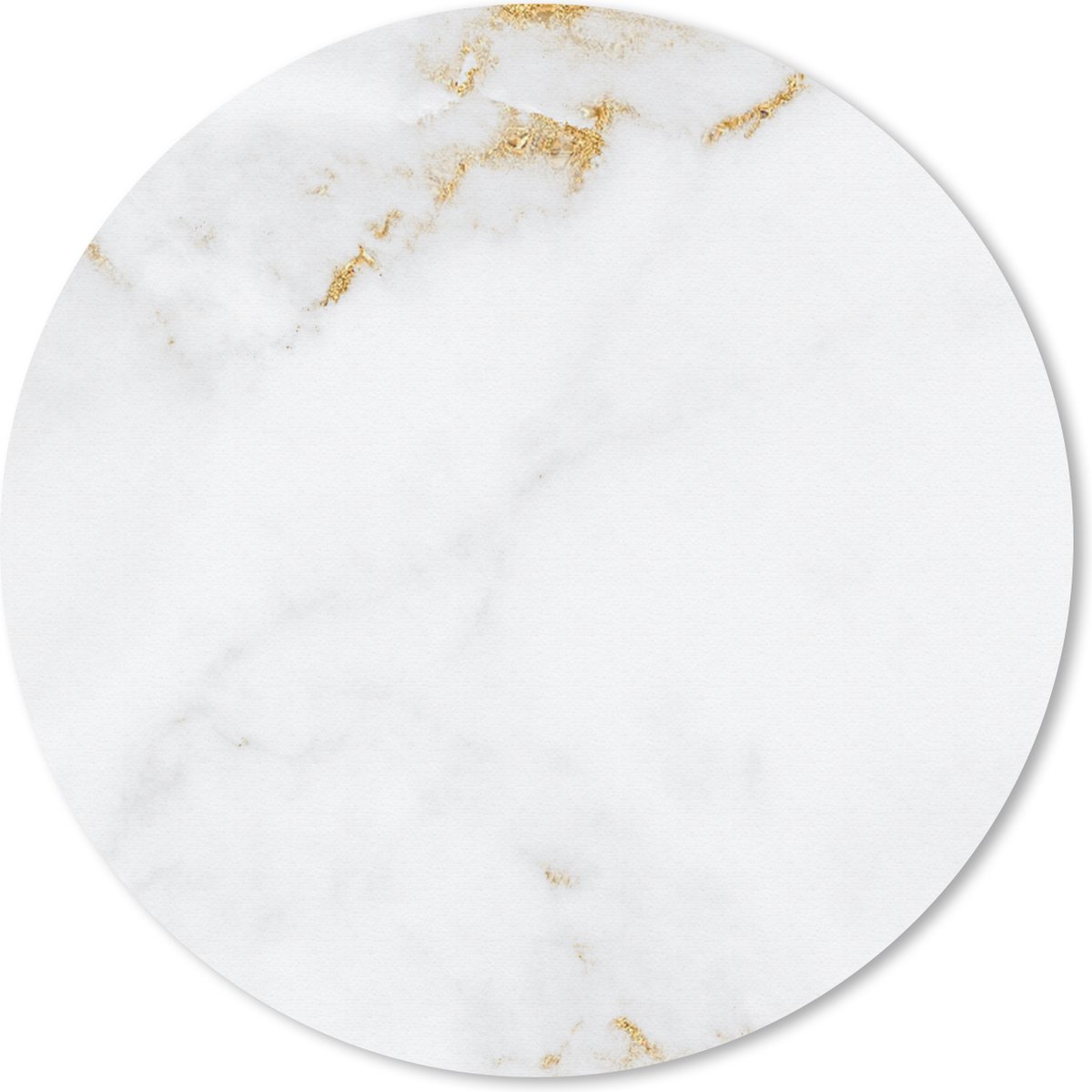 Muismat rond 30x30 cm - Mousepad Marmer - Goud - Wit - Luxe - Ronde muismatten
