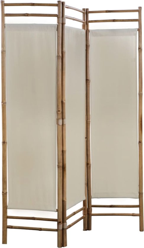 vidaXL-Kamerscherm-3-panelen-inklapbaar-120-cm-bamboe-en-canvas - vidaXL