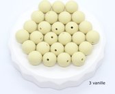 Perles en silicone 15mm, 5 pièces, vanille